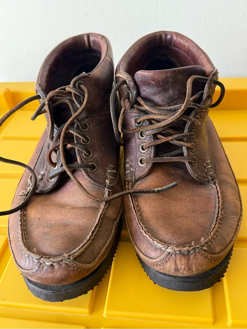 Vintage Timberland Men’s 10M Brown Leather Boots Made in USA Vibram Sole